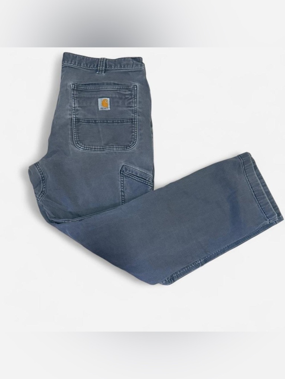 Carhartt Double Knee Work Pants 36x30 Grey Rugged Flex Relaxed Fit BN2802